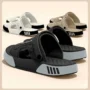 2-in-1 EVA slide sandals in black white and khaki