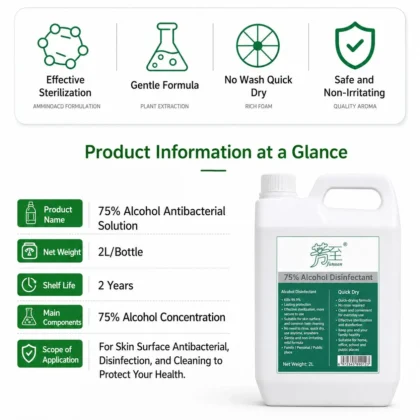 75% alcohol disinfectant 2L product information