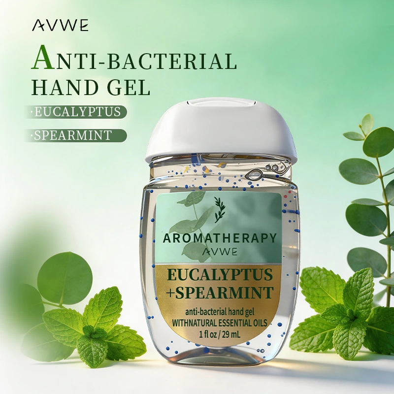 AVWE anti-bacterial pocket hand sanitiser gel 29ml in Eucalyptus and Spearmint scent