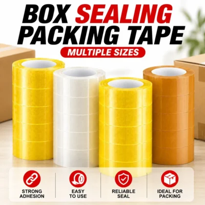 BOPP box sealing packing tape available in 4.8cm and 6cm widths