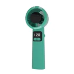 Green portable handheld mini fan with 120-speed LED display