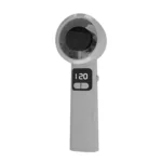 Grey portable handheld mini fan with 120-speed LED display