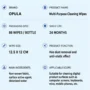 OPULA screen cleaning wipes product specifications and 88-wipe canister details