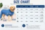 Pet drying bag size chart from S to 2XL.
