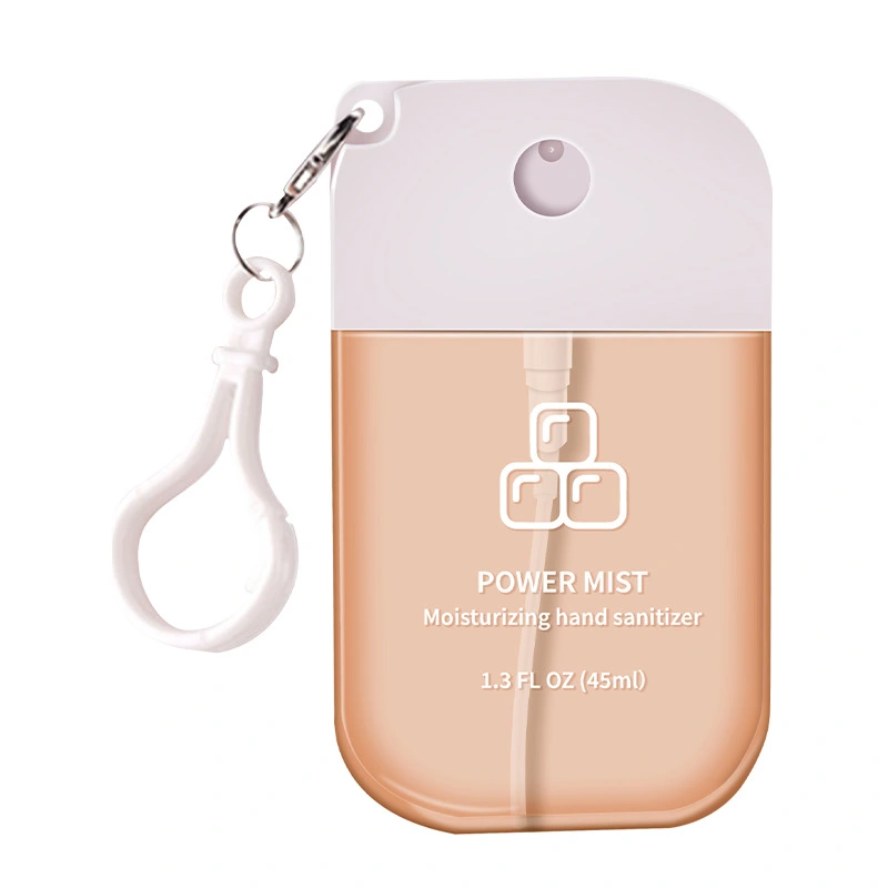 Power Mist pocket hand sanitiser spray 45ml with carry clip in caramel scent