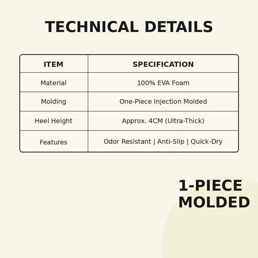 thick-sole-eva-bathroom-slippers-specifications Technical specifications for thick-sole EVA bathroom slippers